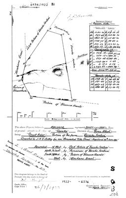 Scan of Surveyor-General diagram, 1056/1922, March 1922