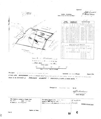 Scan of Surveyor-General diagram, deed T5651/1933, November 1932