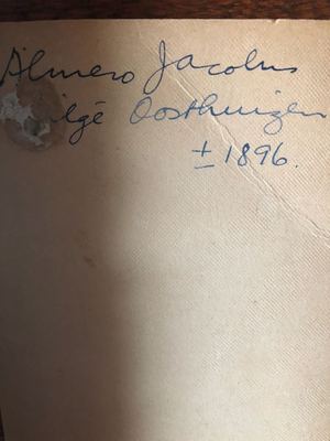 The back of the 1896 portrait, inscribed