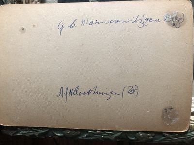 The back of the double portrait, inscribed