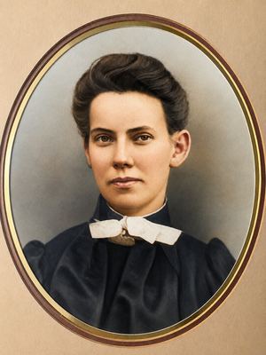 MARGARETHA ELIZABETH ZEEDERBERG (1857-1897) in an oval mount under glass: head and shoulders, dark hair dressed high...