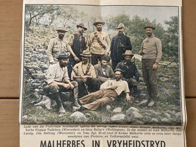 The Malherbe corporalship of the Pretoria commando, from a newspaper cutting, colourised by the paper and numbered 1...